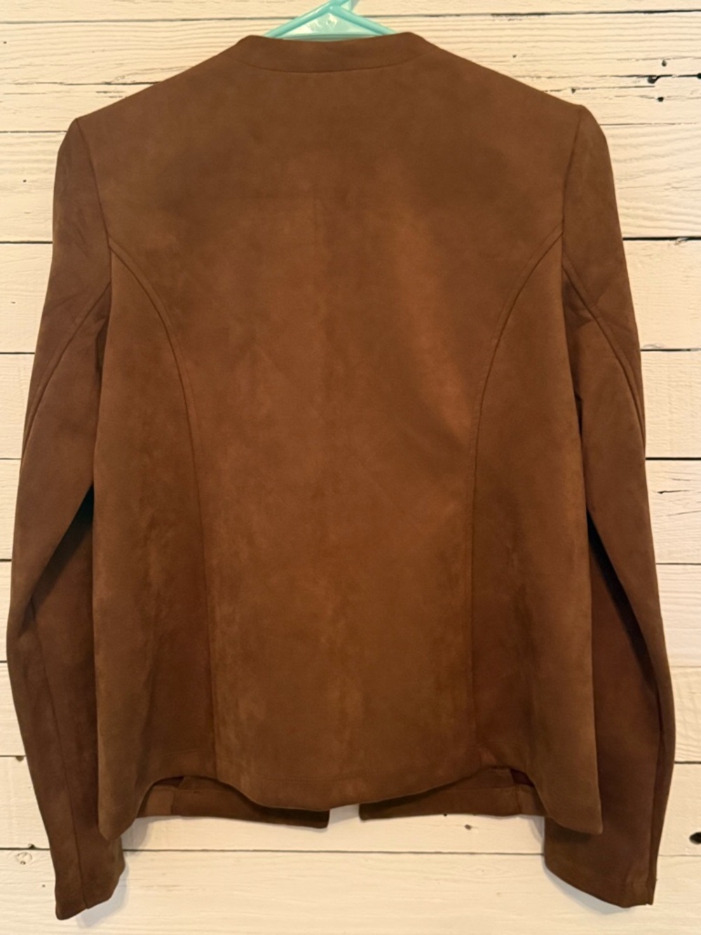 Tahari Rust Brown Suede Double-Breasted Jacket - Picture 5 of 5